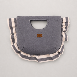 RUFFLE TOTE AZUL
