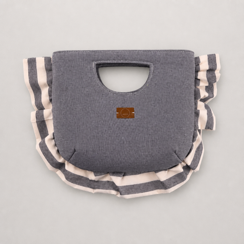 RUFFLE TOTE AZUL