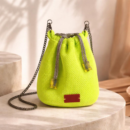 Bolso Bombonera 3D Mesh Verde Flúor