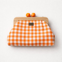 Clutch Vichy Sol | Bolso de mano amarillo con marco efecto madera