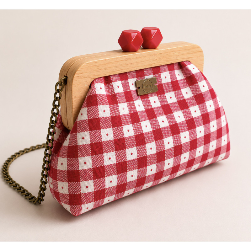 Clutch Vichy Sol | Bolso de mano amarillo con marco efecto madera